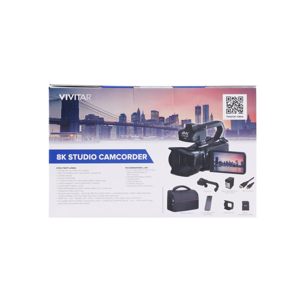 Full Size 8K Studio Video Camcorder, 64MB, Ultra HD, Black