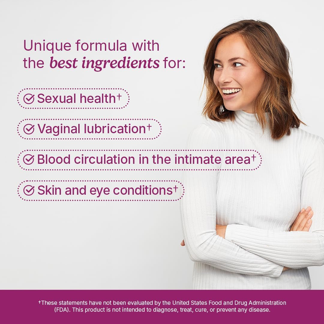 Mujeres Sexual Health Dietary Supplement - 30 Servings | Supports Vaginal Moisture and Hydration, Supports Energy and Blood Circulation, Hormone-Free Formula - 90 Tablets