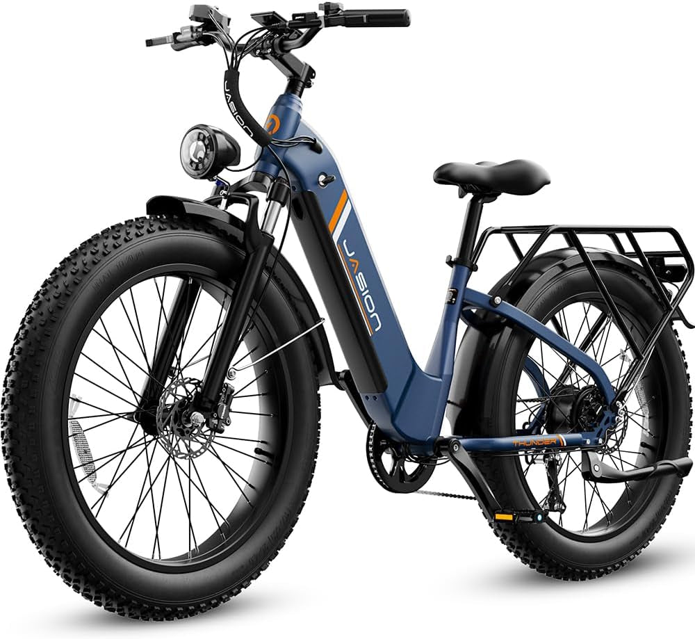 Thunder Electric Bike,1800W Peak Ebikes for Adults,26''Fat Tire Best Ebike for Men,80 Miles with 864Wh Battery,30+Mph Max Speed Bicycles,400Lb Capacity,Certified by UL2849