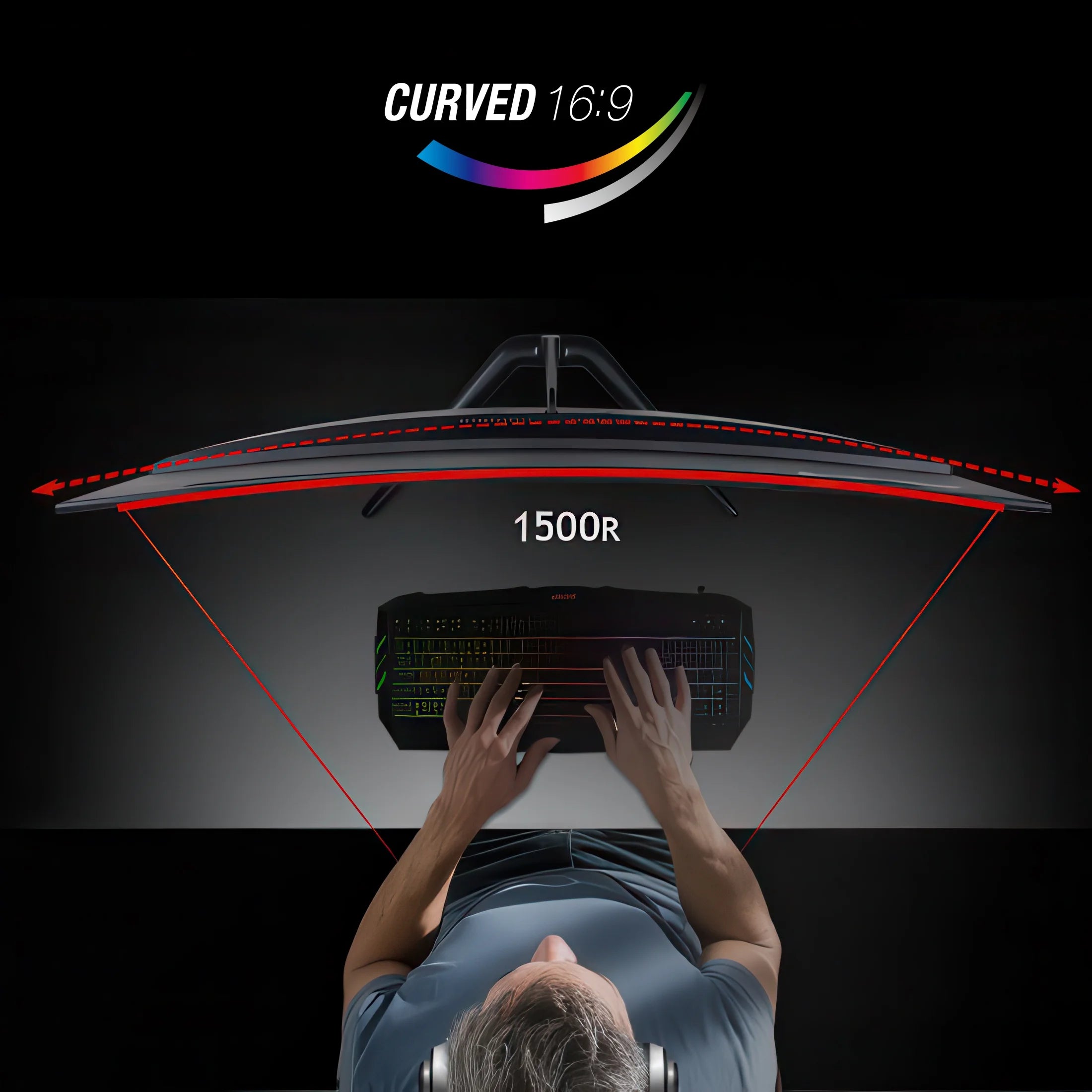 Nitro ED0 Series Gaming Monitor 27" 1920 X 1080) Curved Full HD Widescreen with AMD Freesync Technology, 180Hz ED270R S3Biip