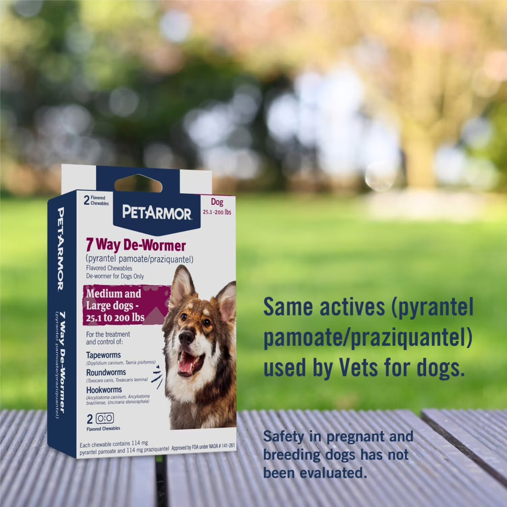 (2 Pack)  for Dogs 7 Way De-Wormer for Medium & Large Dogs