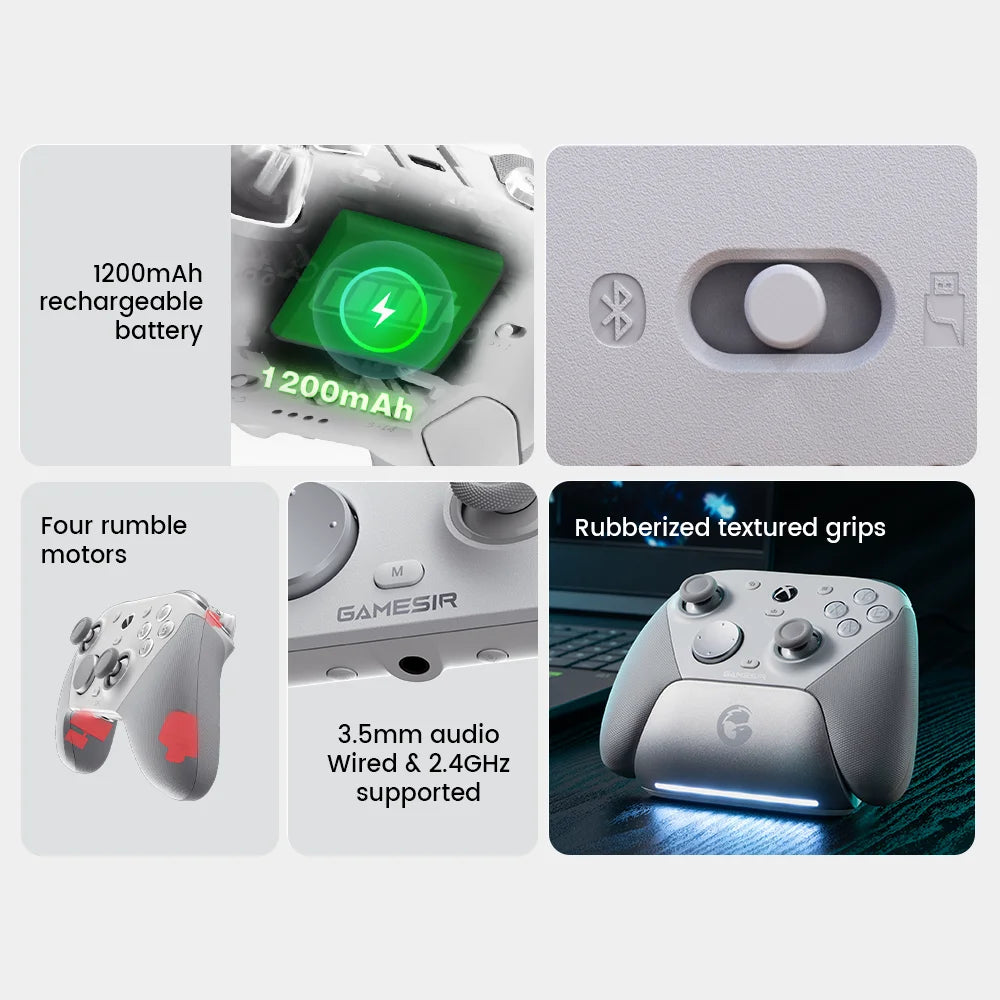 G7 Pro Wired Controller for Xbox Series X|S, Xbox One, Wireless Gamepad for Pc&Android with TMR Sticks, Hall Effect Analog Triggers, 1000Hz Polling Rate, 3.5Mm Audio Jack - White