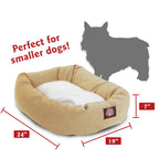 Sherpa Poly/Cotton Bagel Pet Bed for Dogs, Calming Dog Bed Washable, Small, Khaki