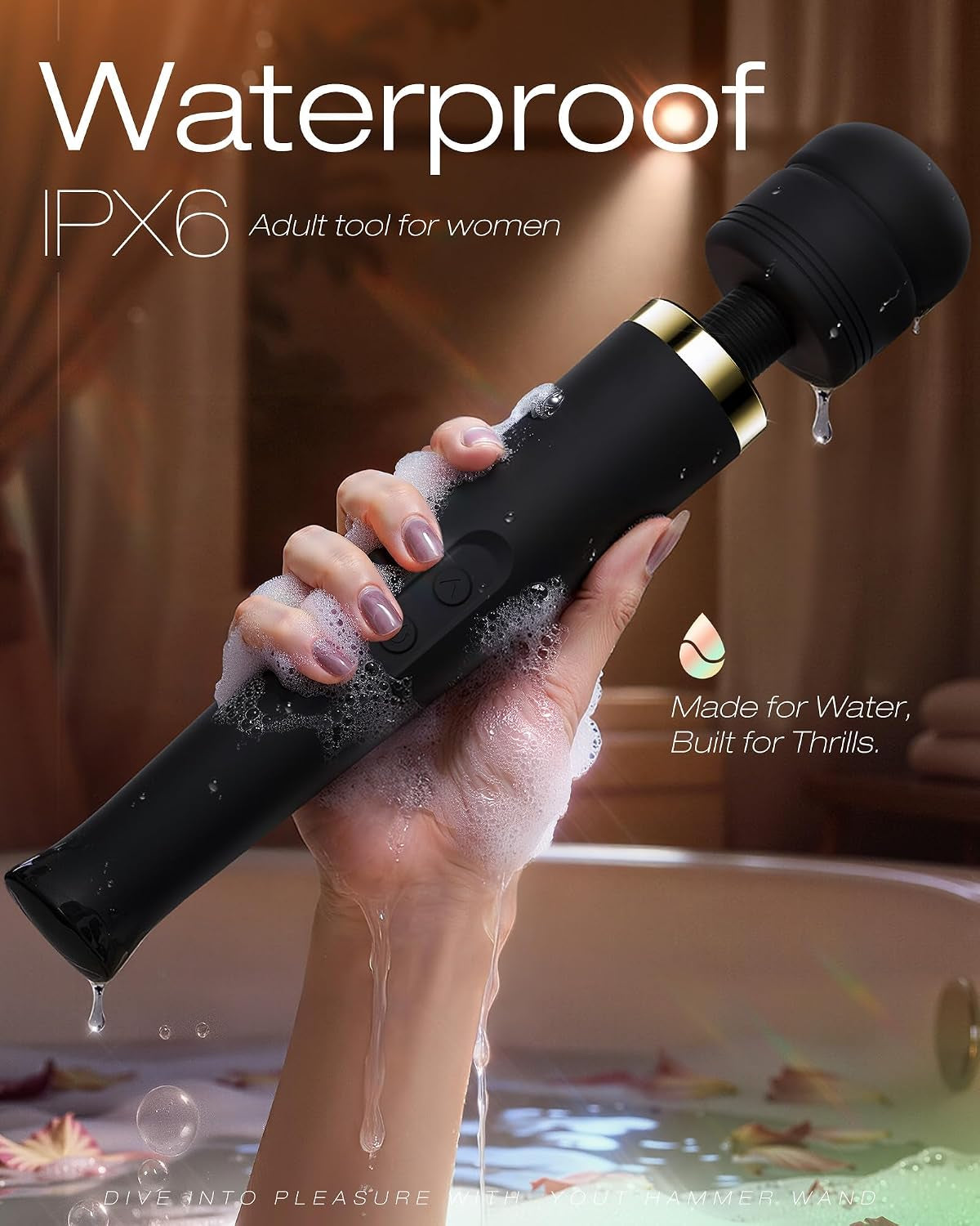 Premium Massager Tools for Beginners Ai-Sync App Control Body Massager with 8 Speeds & 5 Modes, 360° Head Massager Waterproof Massager, Massage Wand for Women, Men, Couple