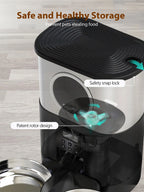 5L/20 Cups Large Capacity Automatic Cat Feeder for 2 Cats, with Timer and Voice Function, Cats Dry Food Dispenser with 2 Stainless Steel Bowl for Pets - Black