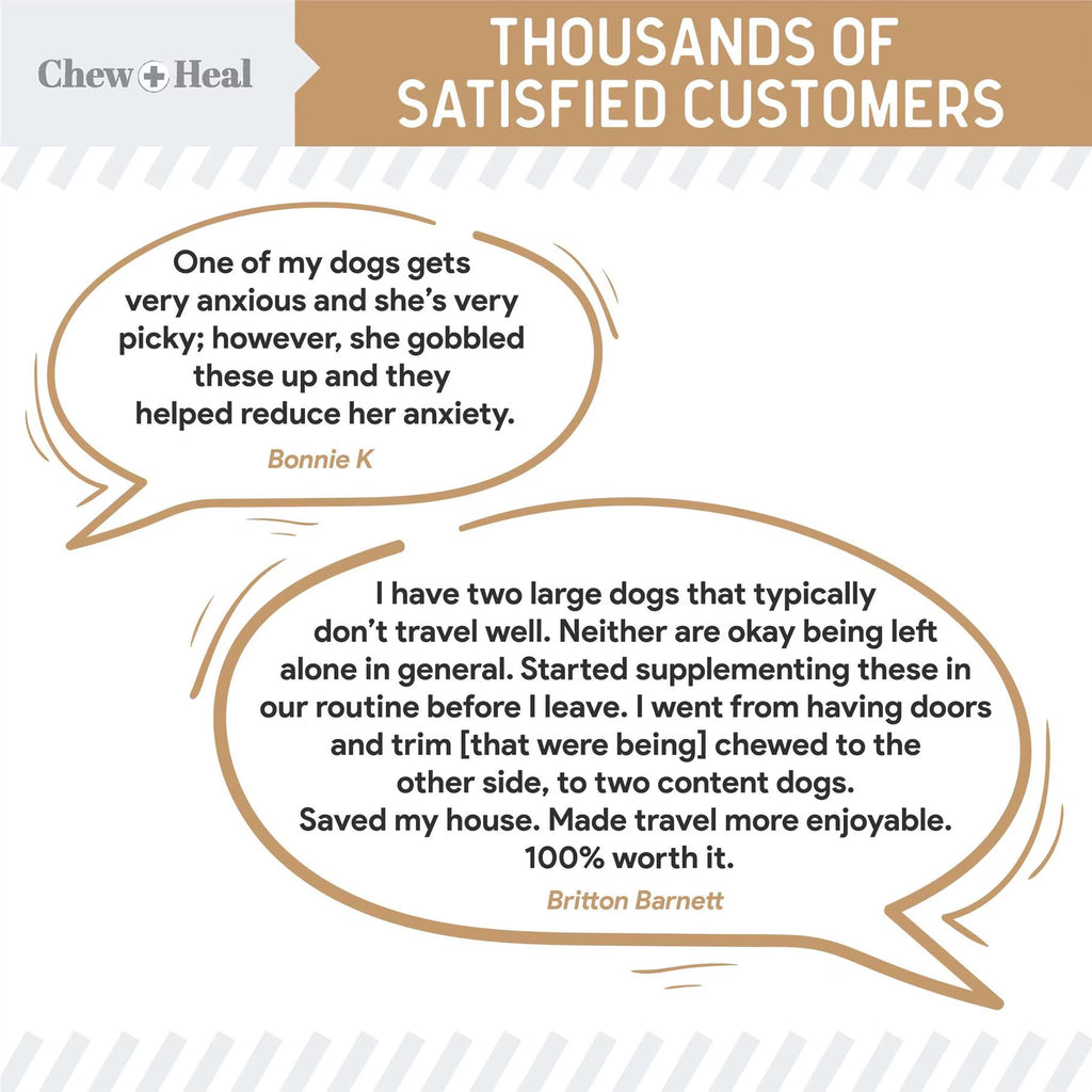 Dog Calming Treats, 60 Anxiety Relief Soft Chews for Dogs - Peanut Butter Flavor