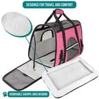 Airline Approved Pet Carrier for Cat, Soft Sided Dog Carrier for Small Dog, Cat Travel Supplies Accessories Indoor Cat, Ventilated Pet Carrying Bag Medium Large Kitten Puppy, Small Heather Pink