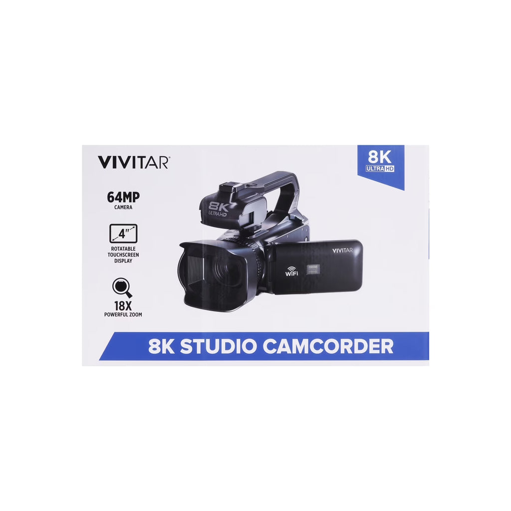 Full Size 8K Studio Video Camcorder, 64MB, Ultra HD, Black