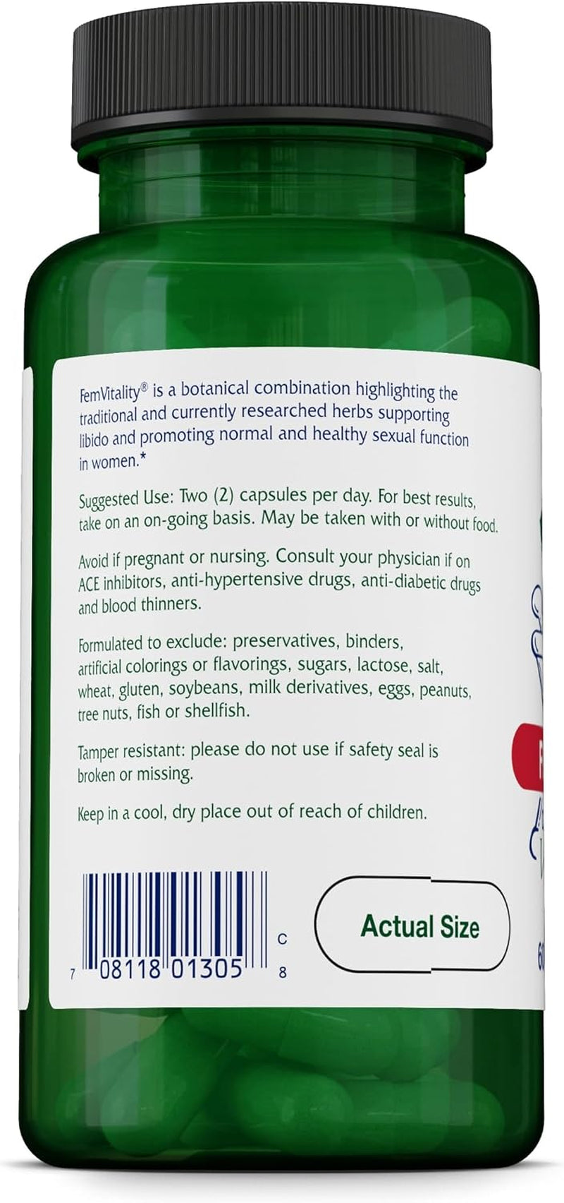 Femvitality Libido Supplement for Women, Natural Female Libido Booster for Women, Increases Intimate Drive, Desire and Stamina, Helps Vaginal Dryness, Vegan 60 Capsules