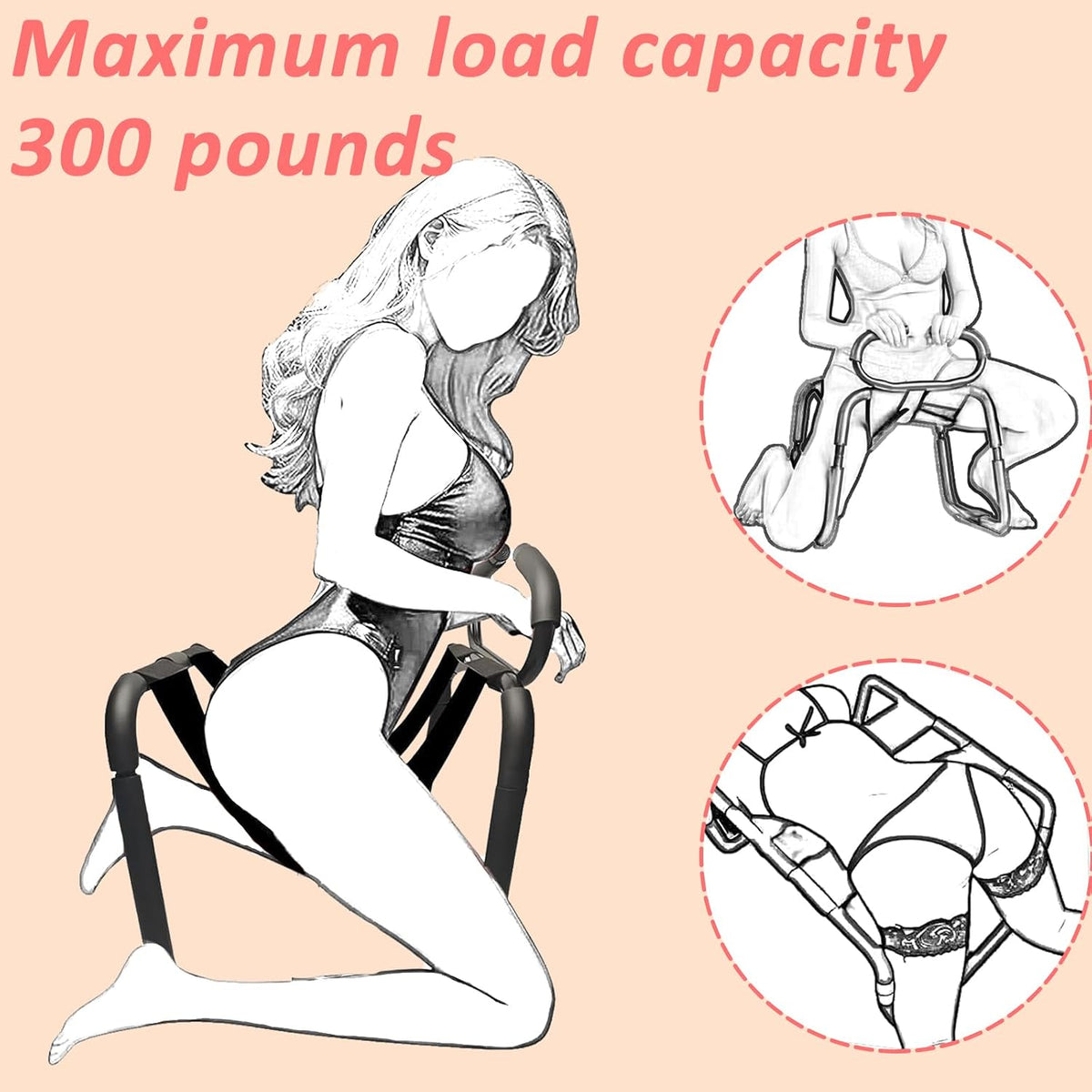 Sex Chair for Couples, Multi Functional Sex Position Furniture Heavy Duty Steel Frame Soft PU Leather for Adult Couples