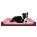Dog Bed for Large Medium Small Dogs Orthopedic Dog Sofa Bed Non Slip Pet Couch with Removable Washable Cover Supportive Egg Crate Foam S to XL, Wine Red and Pink