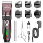 Dog Clippers 50Db Low Noise, 2-Speed Quiet Dog Grooming Kit Rechargeable Cordless Pet Hair Clipper Trimmer Shaver for Small and Large Dogs Cats Animals - Rose(Dark)