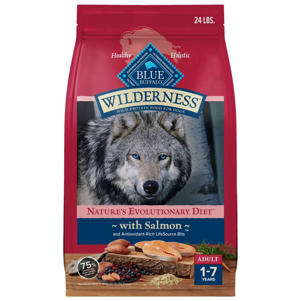 Wilderness Natural High-Protein Adult Dog Dry Food, Salmon Recipe, 24 Lb.