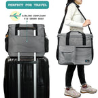 Dog Travel Bag, Travel Pet Bag Organizer, Dog Food Travel Bag with Food Container and Bowls, Dog Travel Supplies Gift Accessories for Weekend Camping, Dog Cat Diaper Bag (Stripe Black, Large)