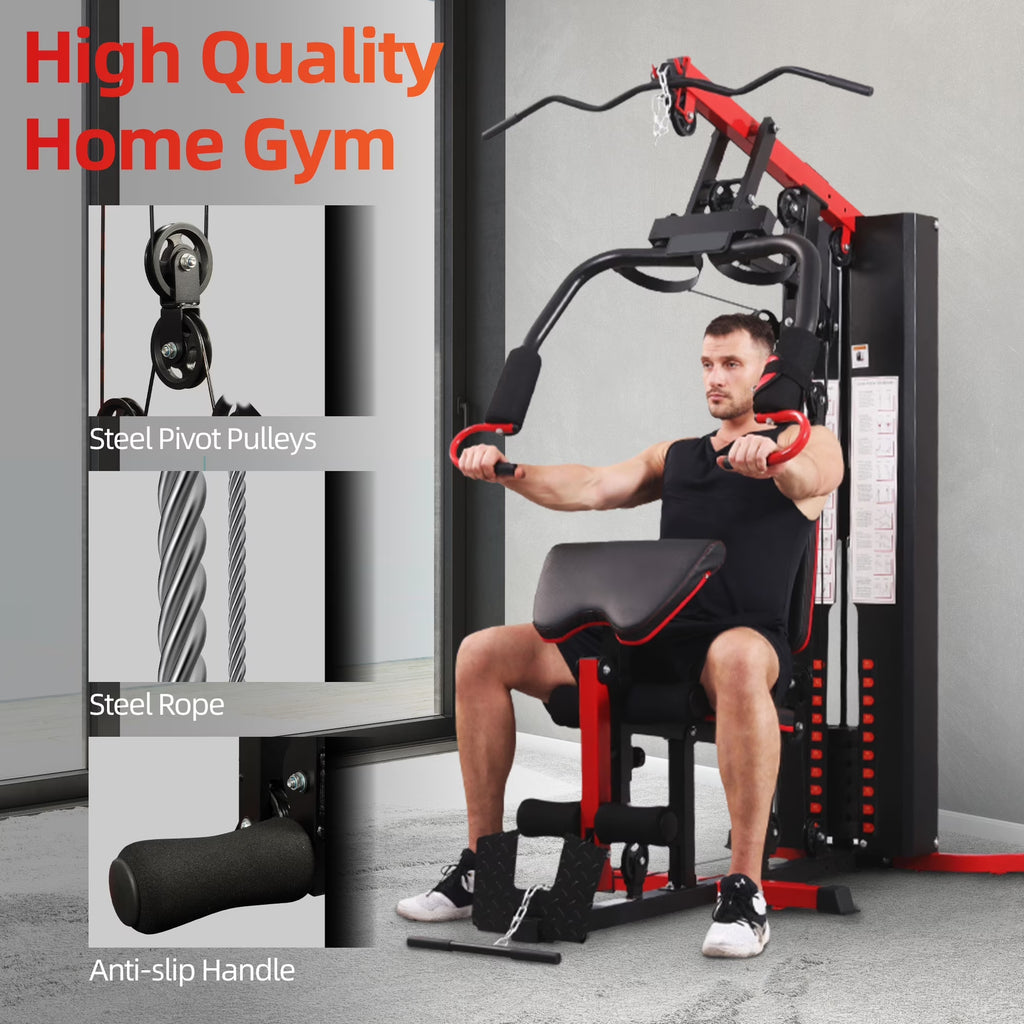 LX750/LX760 Multifunctional Home Gym Trainer – Full-Body Workout Station with 122.5LB Weight Stack, Includes Installation Video
