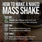 Naked Mass - Natural Weight Gainer Protein Powder - 8 LB Bulk, GMO Free, Gluten Free & Soy Free. No Artificial Ingredients - 1,250 Calories per Serving