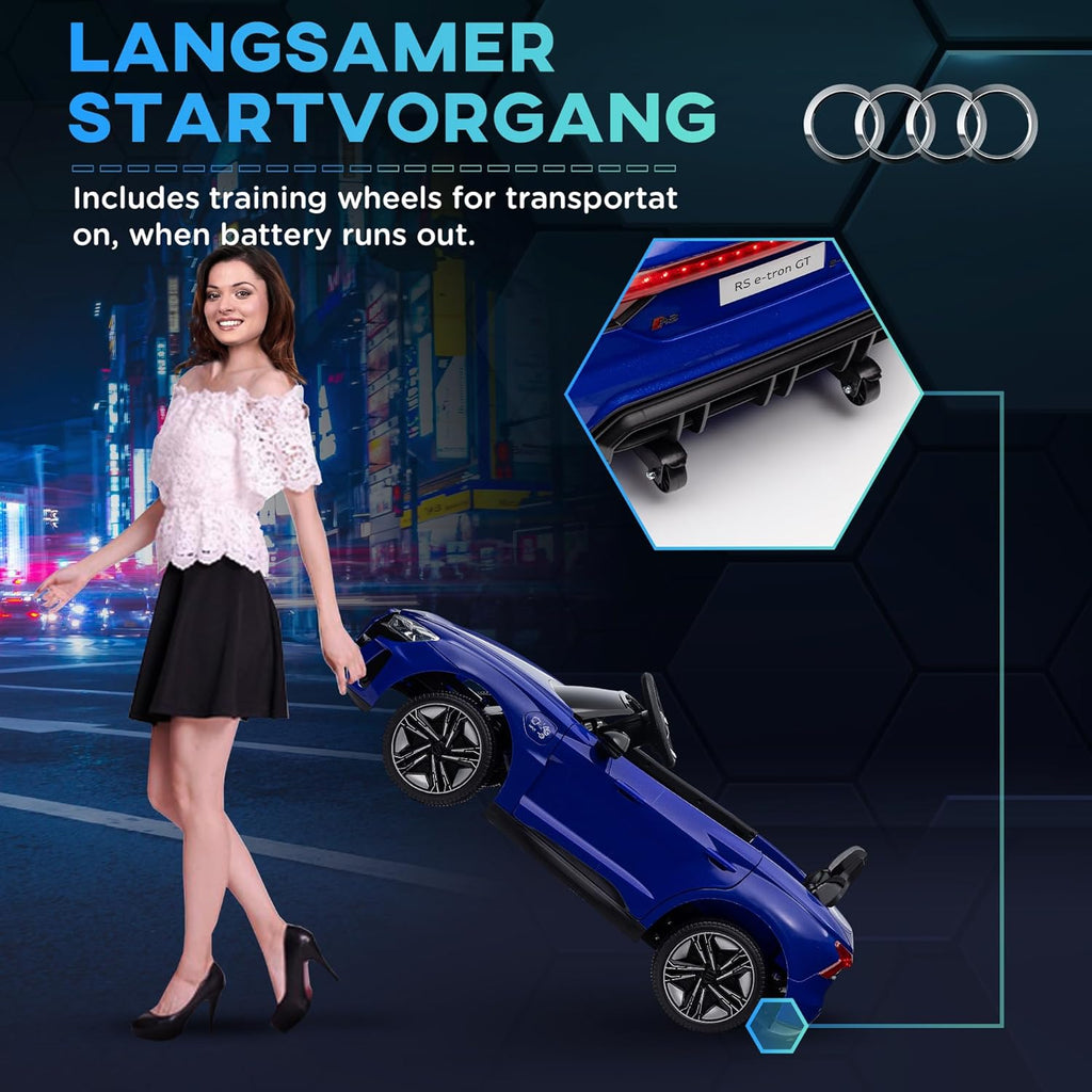 Licensed Audi RS E-Tron GT 12V Ride on Car Truck for Kids Dark Blue | Electric Car Ride on Vehicle, W/Parent Remote Control, Music, Lights, for Toddlers
