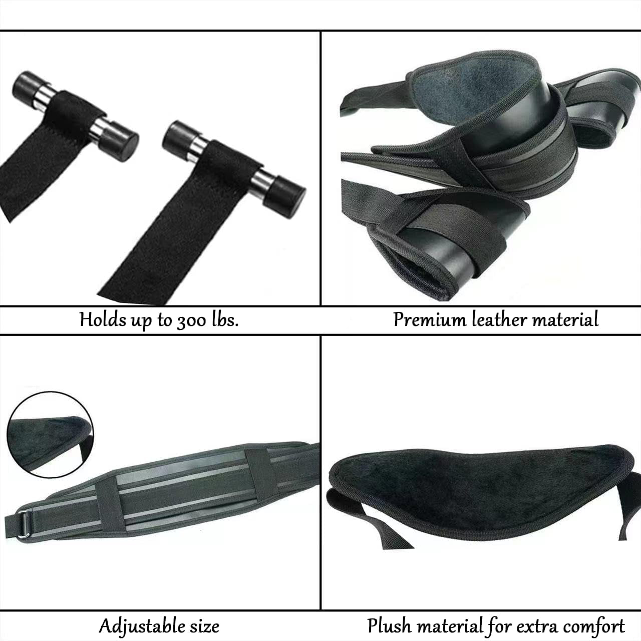 Sex Furniture Sex Swings Sex Bondage Sex Restraints Sweater Adult Toys Wide Plush Padded Leather Material Can Hold up to 350 Lbs Black.