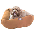 Sherpa Poly/Cotton Bagel Pet Bed for Dogs, Calming Dog Bed Washable, Medium, Khaki