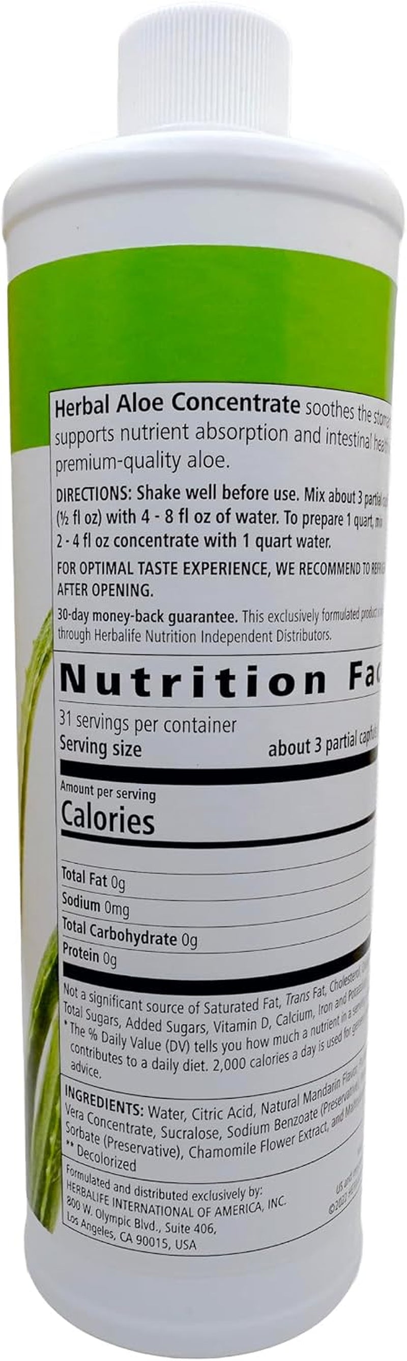 Aloe Concentrate Pint: Mandarin Flavor 16 FL Oz (473 Ml) for Digestive Health with Premium-Quality Aloe, Gluten-Free, 0 Calories, 0 Sugar, Naturally Flavored