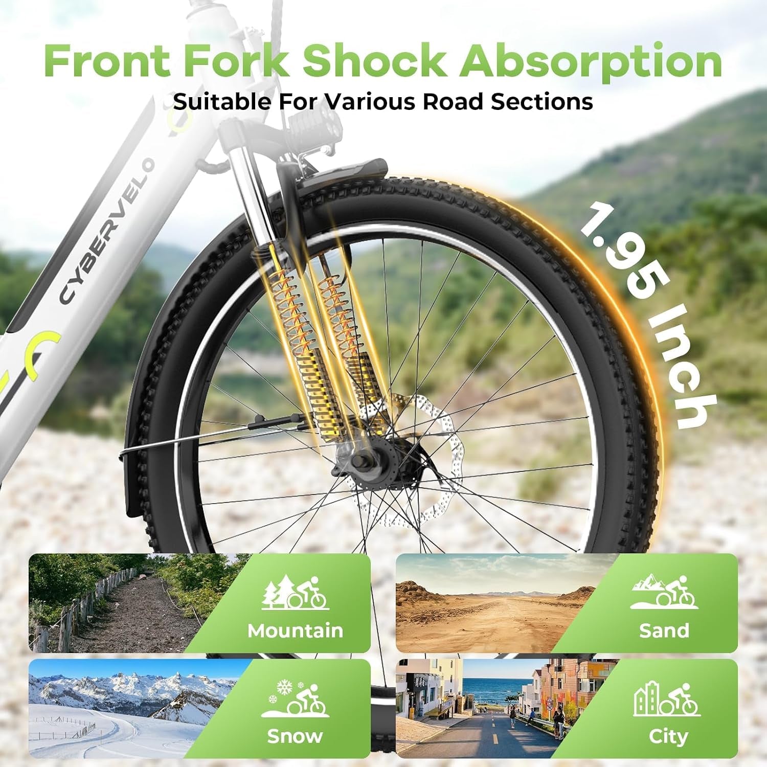 26" Electric Bike for Adult,1000W Peak, up 80 Miles Removable Battery Ebike,Adult Electric Bicycles for All Terrain,Men Women Ebike, 7-Speed