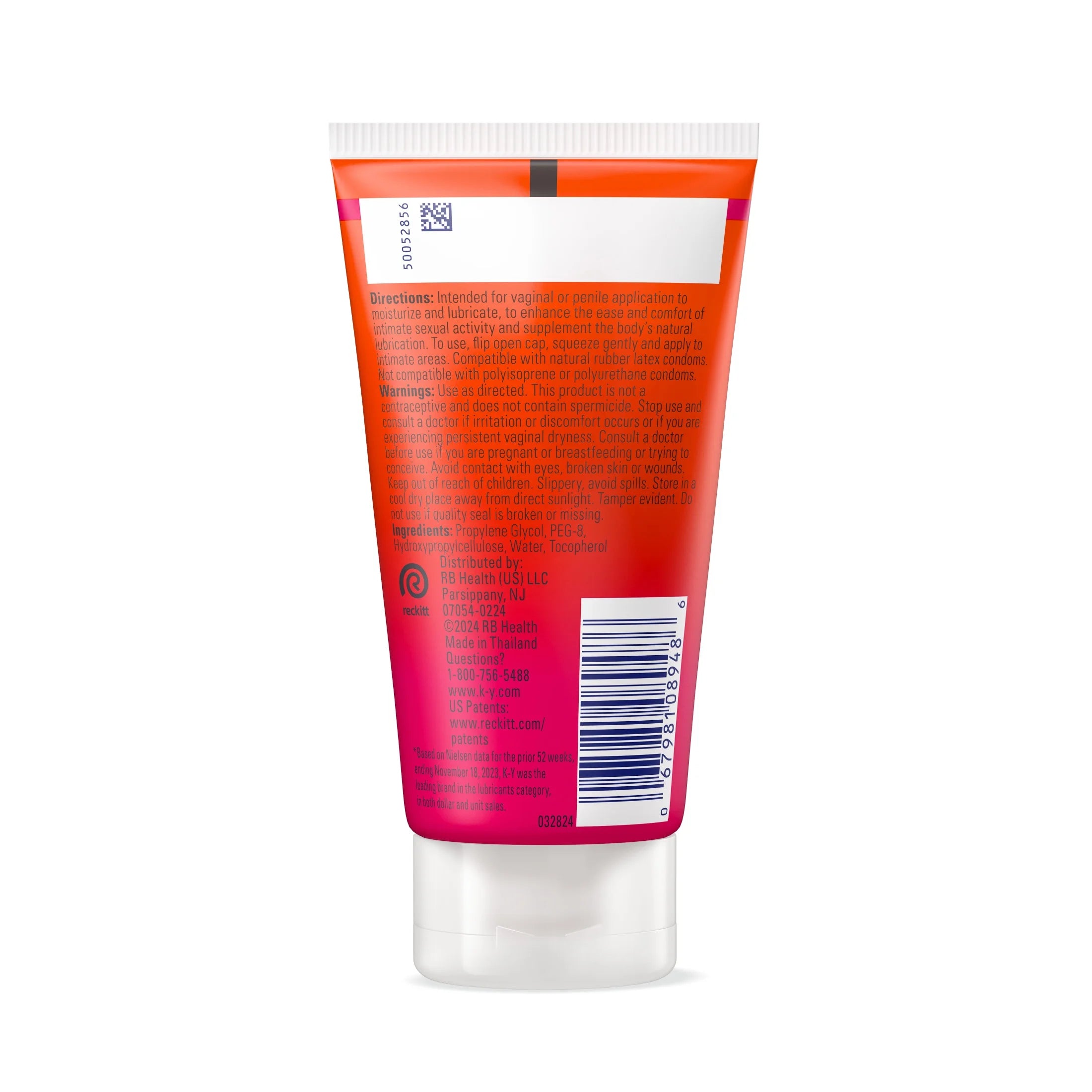 Jelly Personal Lubricant, Water Based Lube for Sexual Wellness, Vaginal Moisturizer, 5 Oz