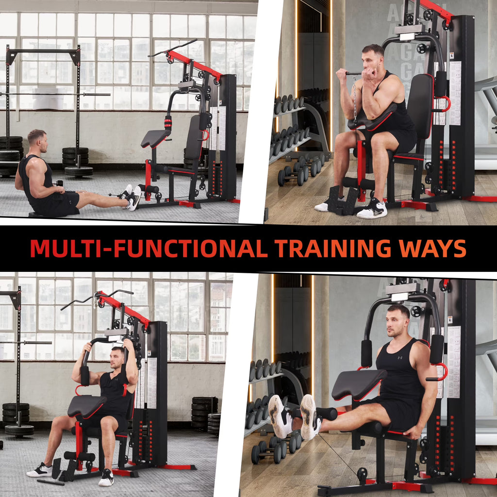LX750/LX760 Multifunctional Home Gym Trainer – Full-Body Workout Station with 122.5LB Weight Stack, Includes Installation Video