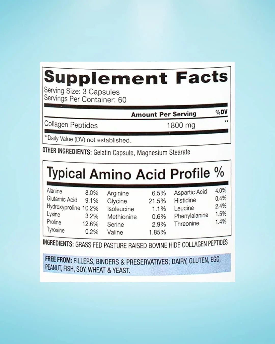 Biooptimal Collagen Peptides Pills and Supplements for Hair, Skin, Nails & Joints, Non-Gmo, Women & Men of All Ages,180 Capsules