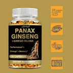 Panax Ginseng + Ginkgo Biloba - Improves Memory and Mental Performance,Immune Support, Maintain Overall Health