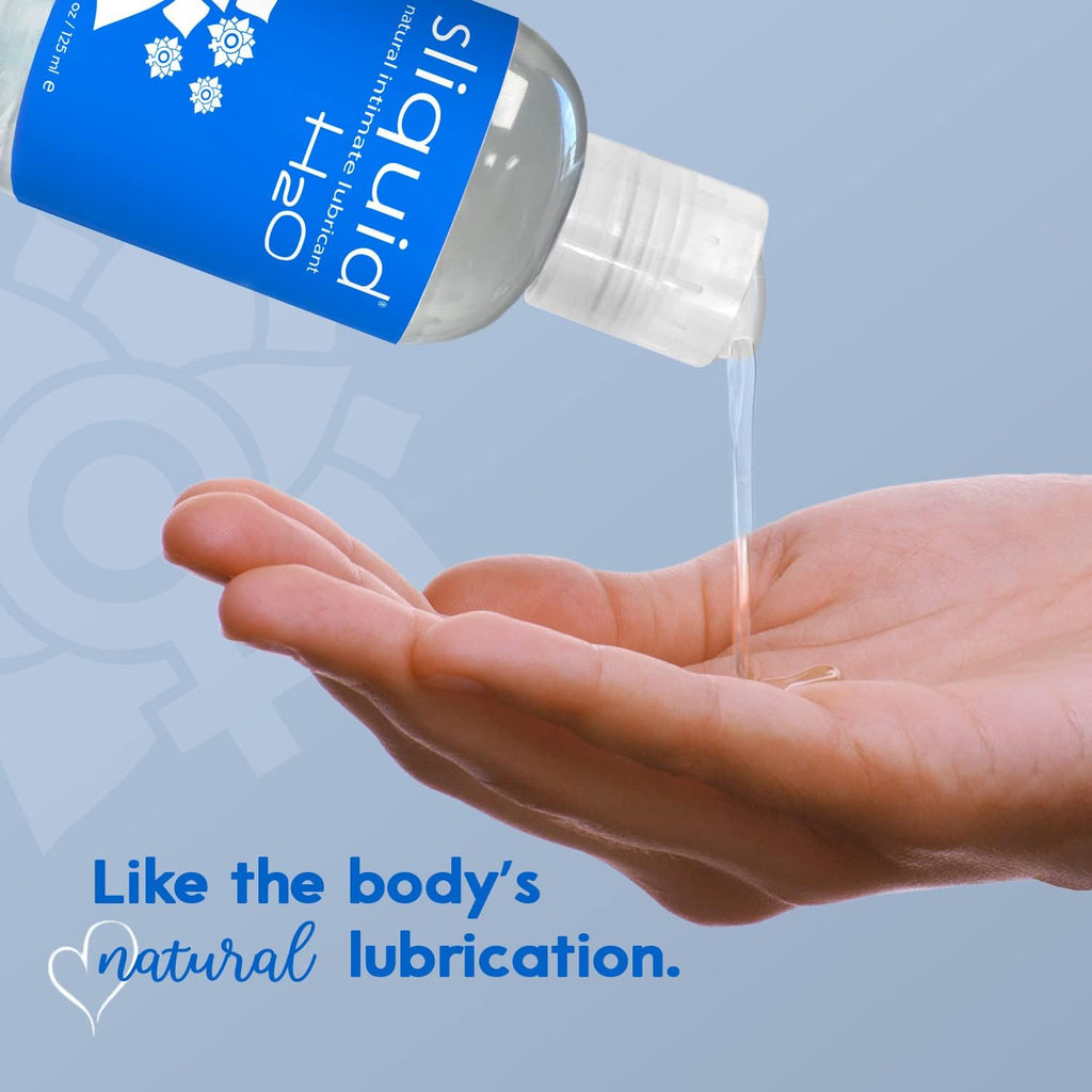 H2O Water Based Lube Lubricant for Sex, Glycerin Free Personal Lubricant (4.2 Oz) Clear, Unscented