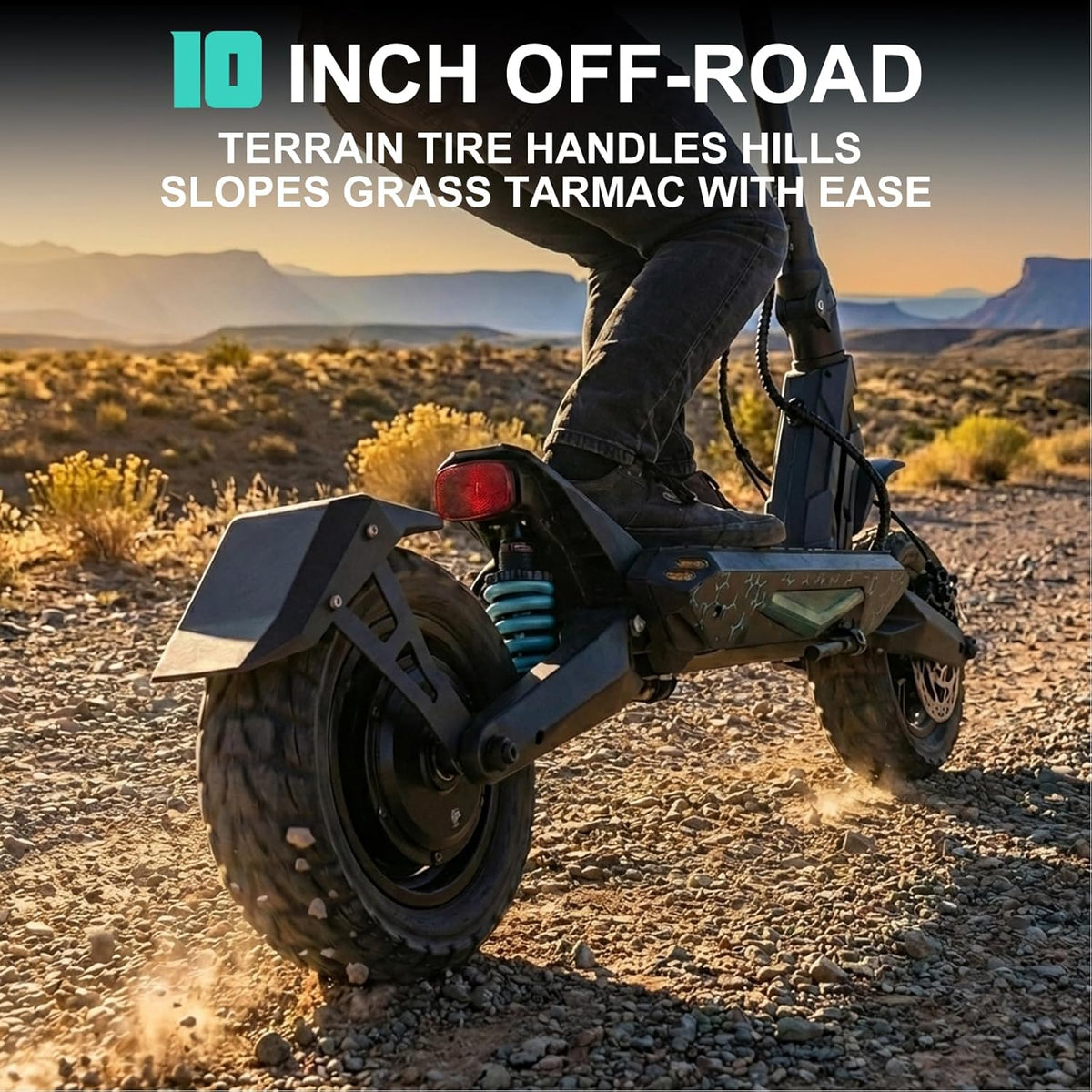 Off Road Electric Scooter for Adults, E Scooter with Dual 1000W Motors, Foldable Scooters, 10" Tires, up to 35 MPH Top Speed, 31-35 Miles Range, Dual Brake & Dual Suspension