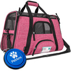 Airline Approved Pet Carrier for Cat, Soft Sided Dog Carrier for Small Dog, Cat Travel Supplies Accessories Indoor Cat, Ventilated Pet Carrying Bag Medium Large Kitten Puppy, Small Heather Pink