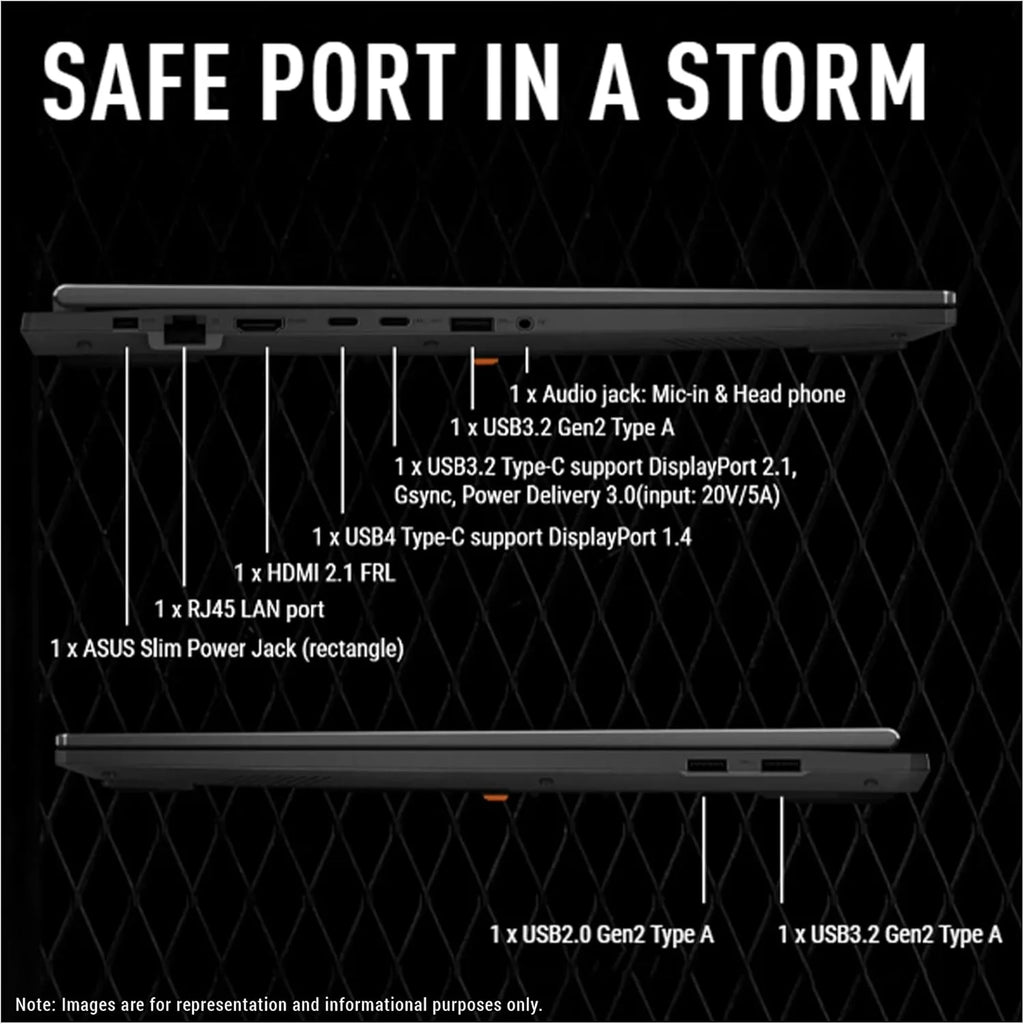 TUF Gaming Laptop A18 Inch - NVIDIA RTX 5060 - AMD Ryzen 7 260 Beat I9-13905H - 18" WUXGA Display 144Hz - 32GB RAM - 2TB Pcie SSD -RGB Backlit Keyboard - Thunderbolt 4 - FHD Camera - Windows 11