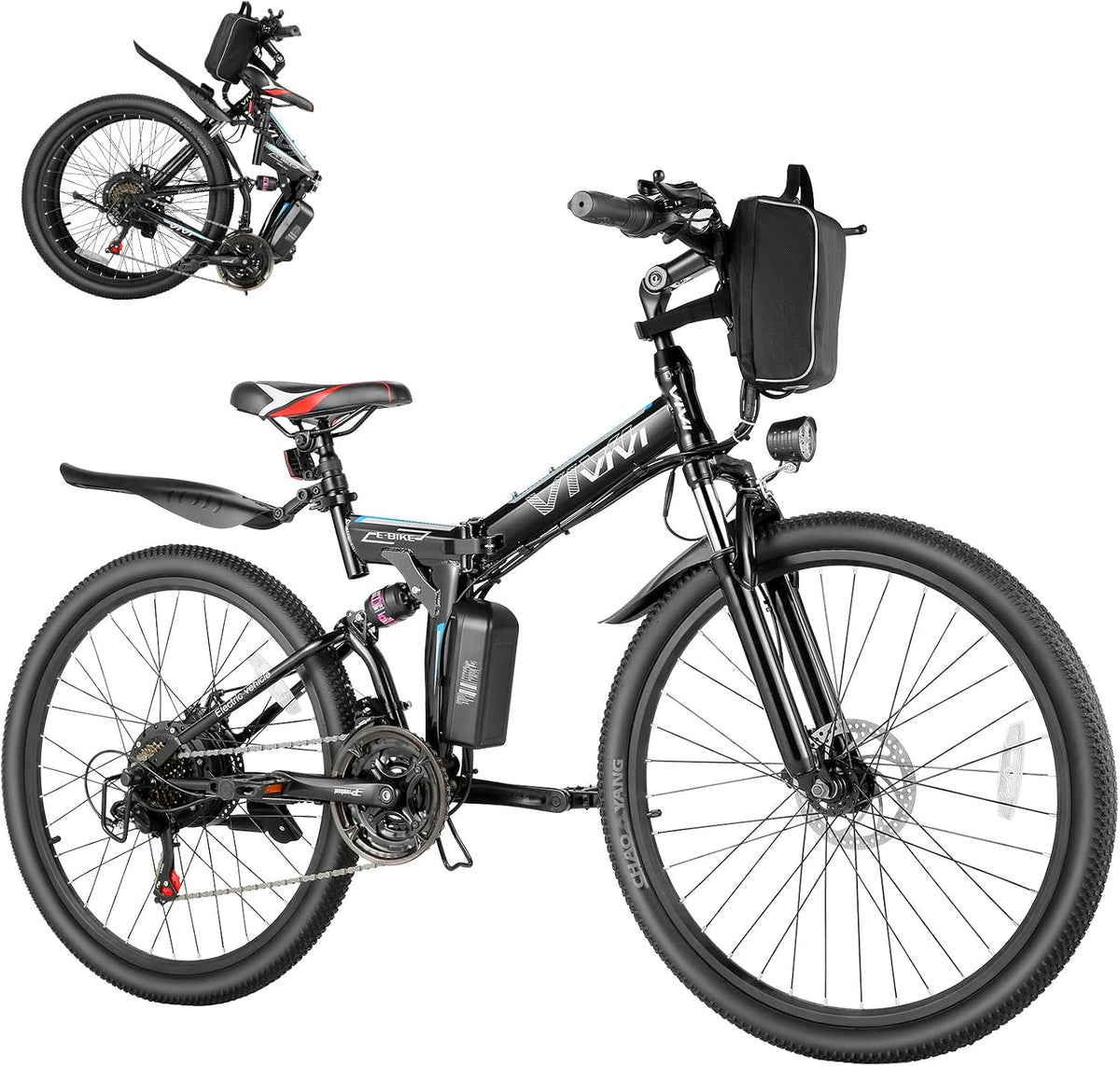 Electric Bike for Adults, 1000W Peak Folding Electric Mountain Bike 26'' Commuter Ebike 19.8 MPH Foldable Ebike Adult Electric Bicycles with Battery, Dual Shock Absorber, SGS Certified to UL2849