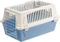 Ferplast ATLAS Two Door Top Load Plastic Kennel Carrier, for Small Cat or Dog, Blue 22 Inch