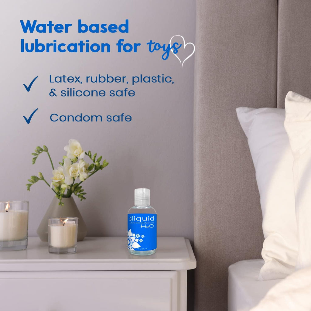 H2O Water Based Lube Lubricant for Sex, Glycerin Free Personal Lubricant (4.2 Oz) Clear, Unscented