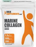 Bulksupplements Marine Collagen Powder - Collagen Supplement, Hydrolyzed - Unflavored, 500G (1.1 Lbs)