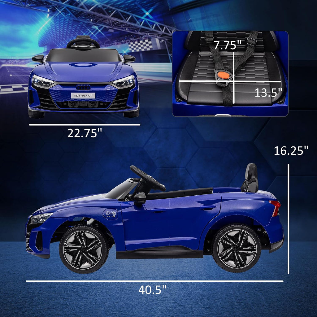 Licensed Audi RS E-Tron GT 12V Ride on Car Truck for Kids Dark Blue | Electric Car Ride on Vehicle, W/Parent Remote Control, Music, Lights, for Toddlers