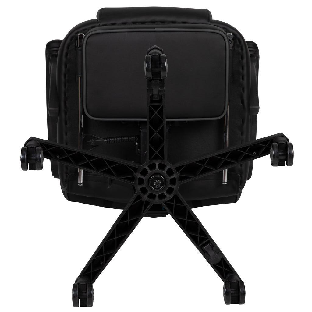 Black/Gray Ergonomic Gaming Chair -Recline Back/Arms, Footrest, Massaging Lumbar