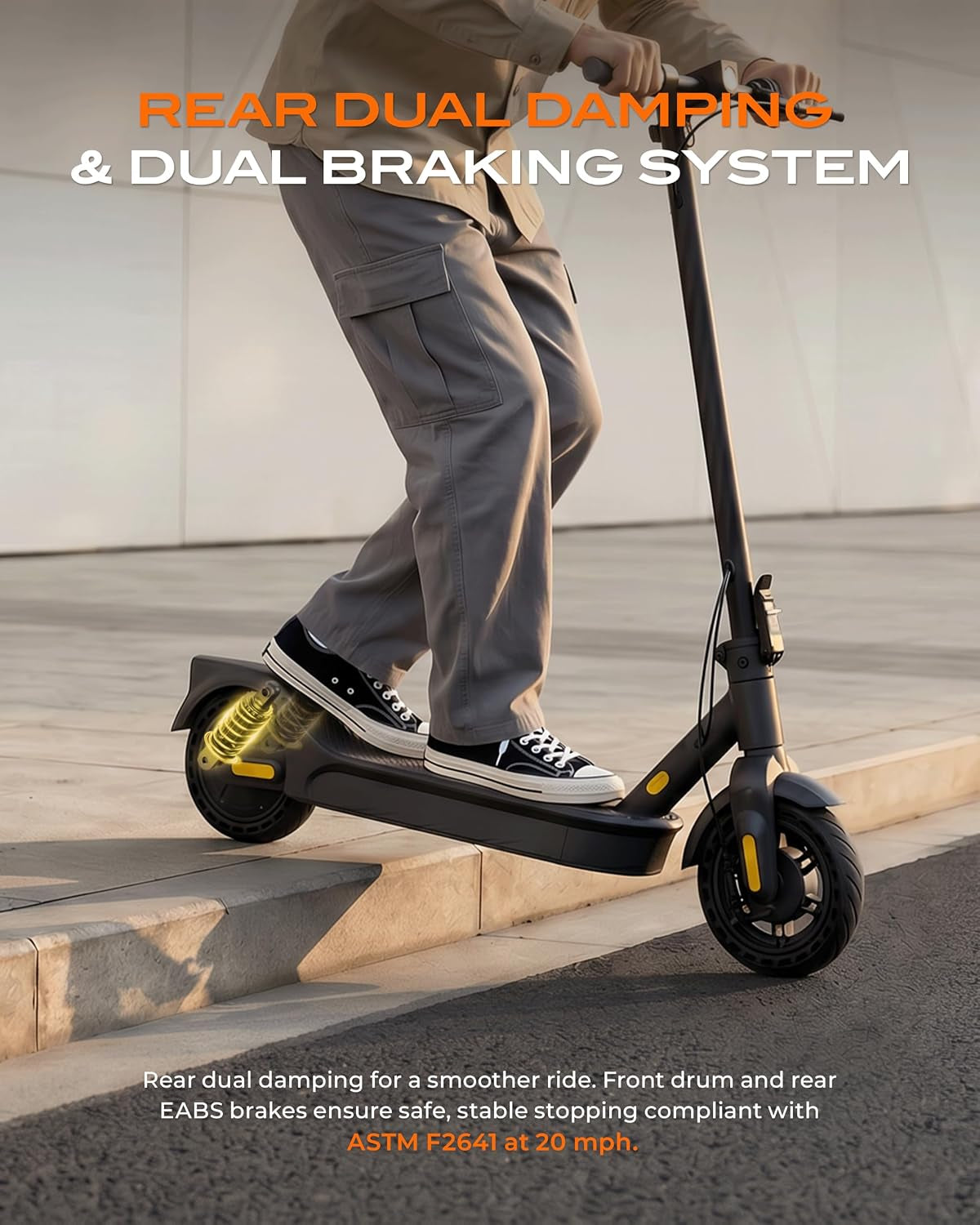 Electric Scooter for Adults Peak 600W, 20MPH, 20 Miles Long Range, 8.5" Tire Motorized Scooters, Foldable E-Scooter Commuter with App, Dual Suspension
