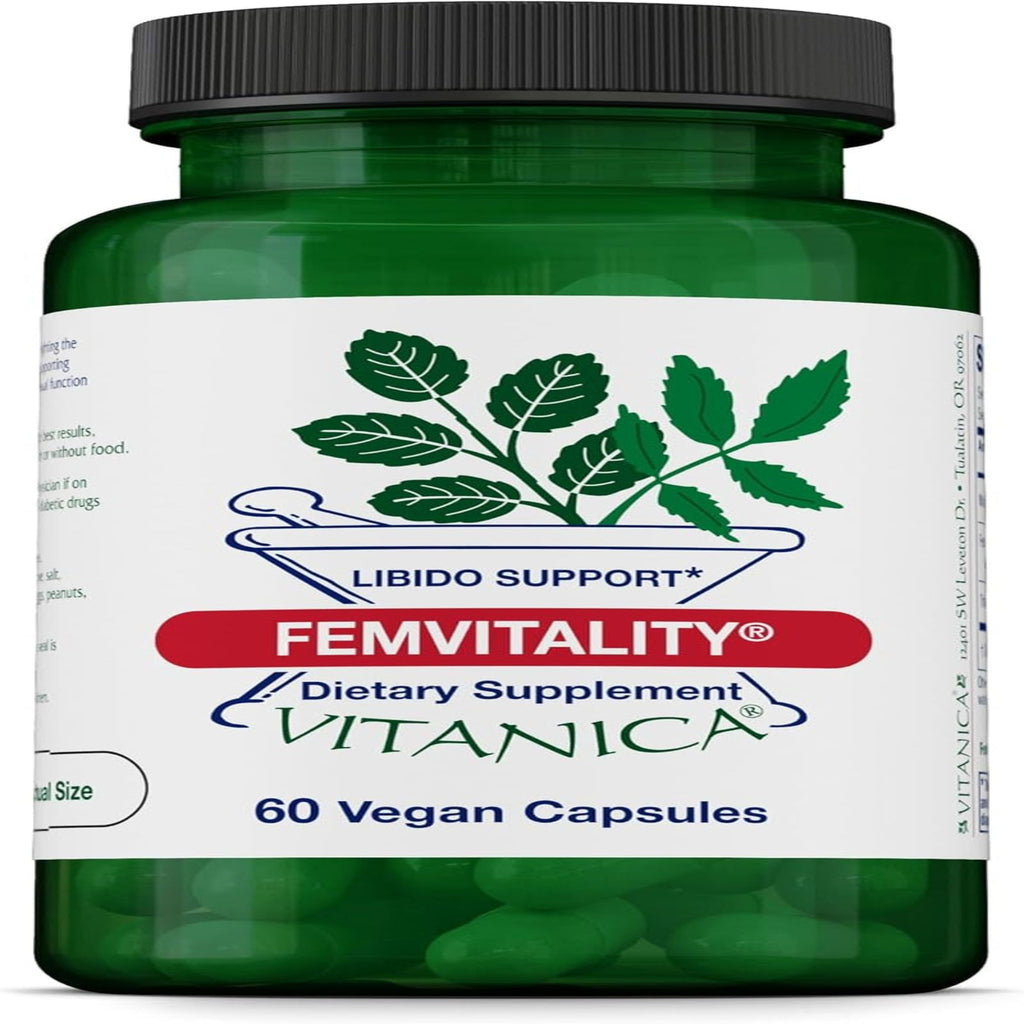 Femvitality Libido Supplement for Women, Natural Female Libido Booster for Women, Increases Intimate Drive, Desire and Stamina, Helps Vaginal Dryness, Vegan 60 Capsules