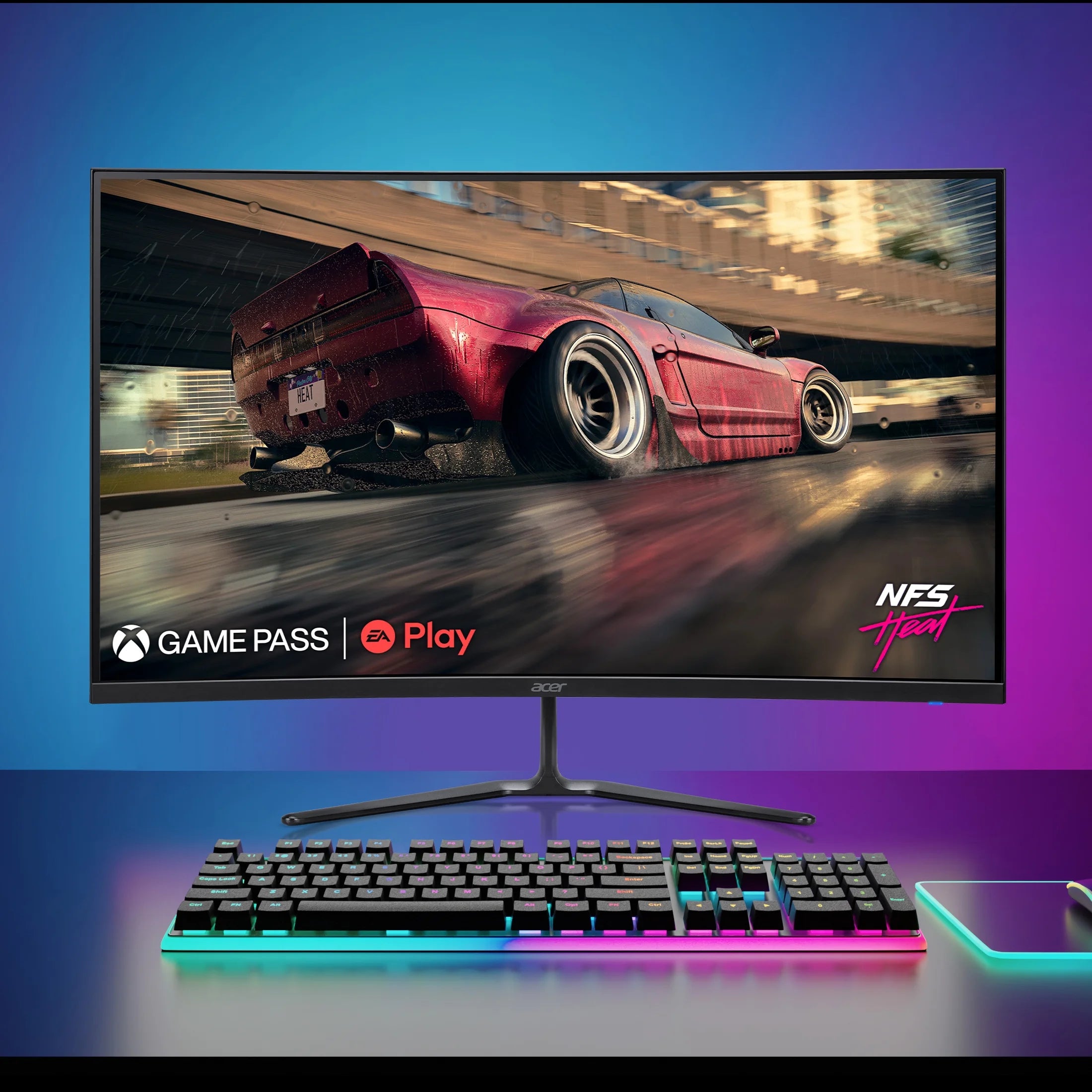 Nitro ED0 Series Gaming Monitor 27" 1920 X 1080) Curved Full HD Widescreen with AMD Freesync Technology, 180Hz ED270R S3Biip