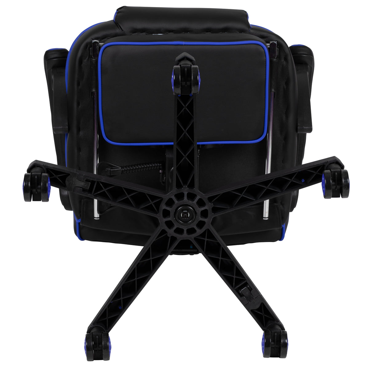 Black/Blue Ergonomic Gaming Chair -Recline Back/Arms, Footrest, Massaging Lumbar
