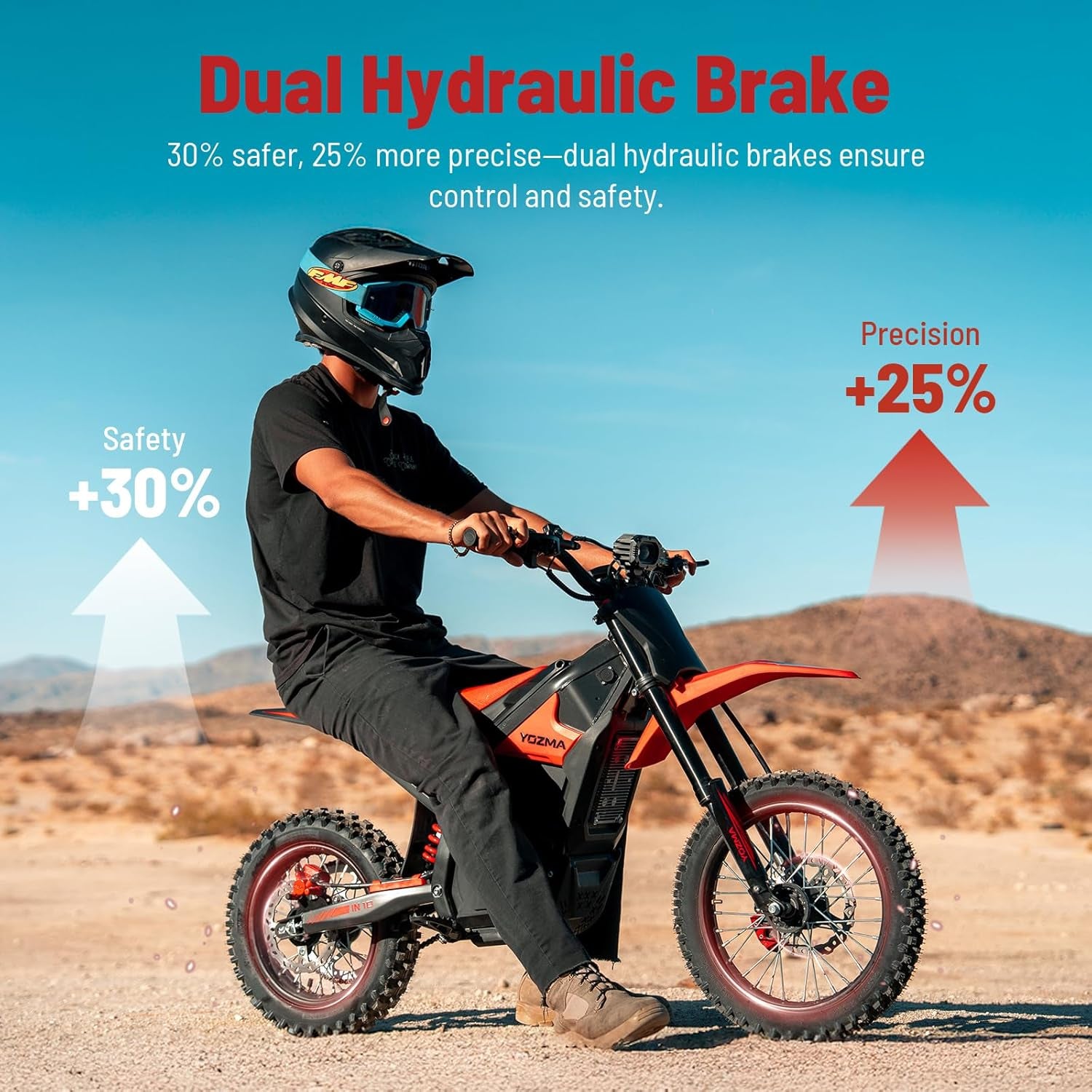 IN10 Off-Road Electric Mini Dirt Bike for Teens & Adults, 2600W Electric-Motorcycle with 1123.2AH Removable Battery Ebike, Dual Hydraulic Brakes and Suspensions Mountain E Dirt Bike