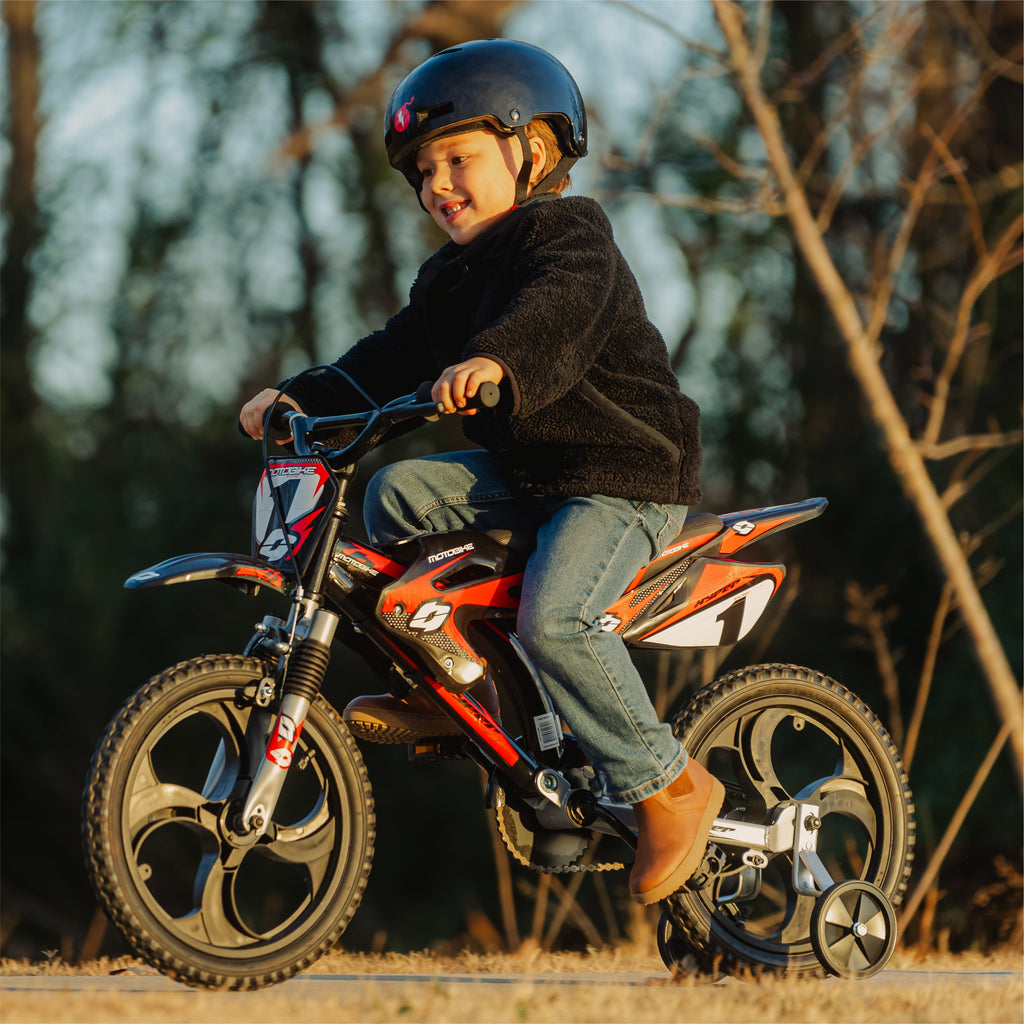 16" Moto Bike, Children Ages 5-7, Black/Red