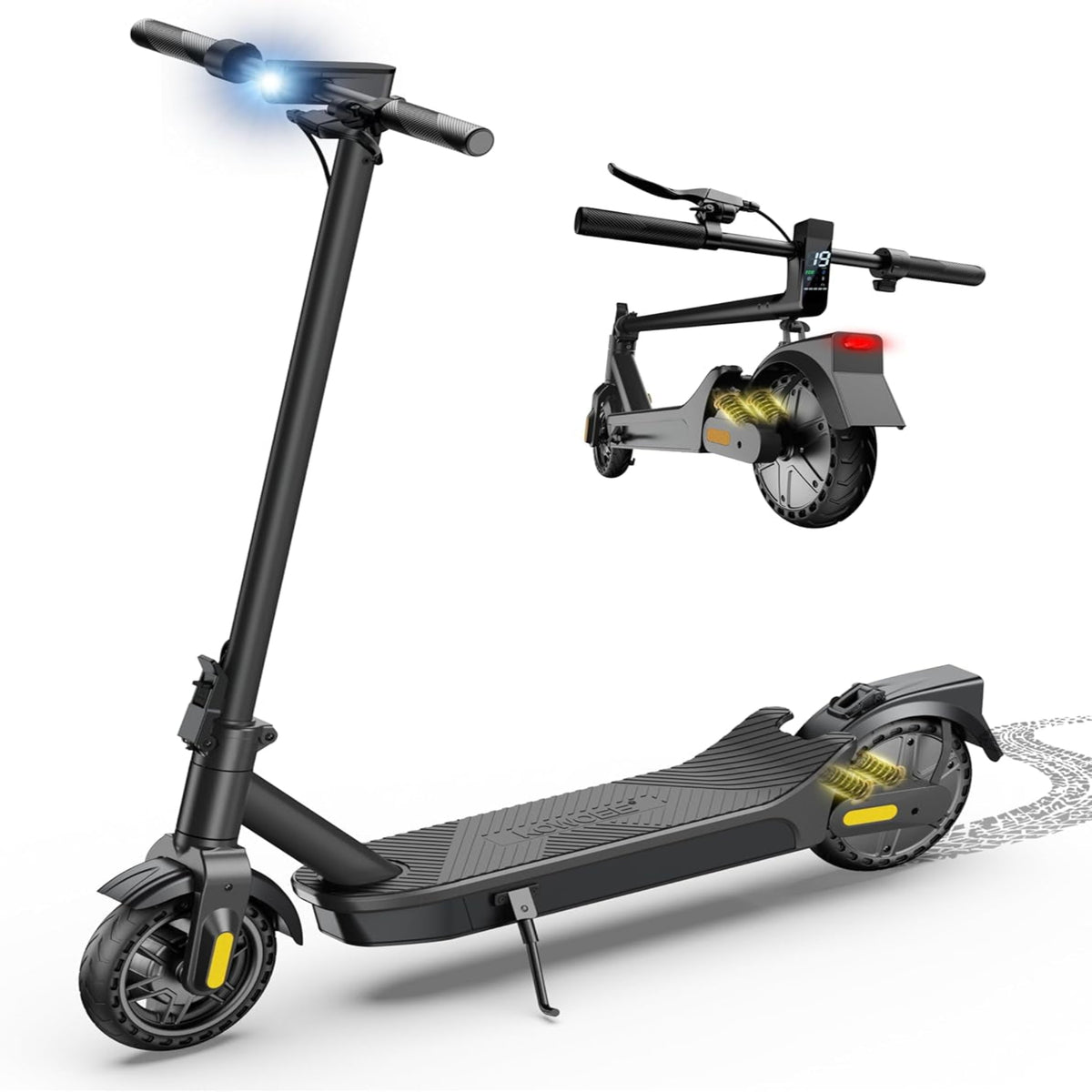 Electric Scooter for Adults Peak 600W, 20MPH, 20 Miles Long Range, 8.5" Tire Motorized Scooters, Foldable E-Scooter Commuter with App, Dual Suspension