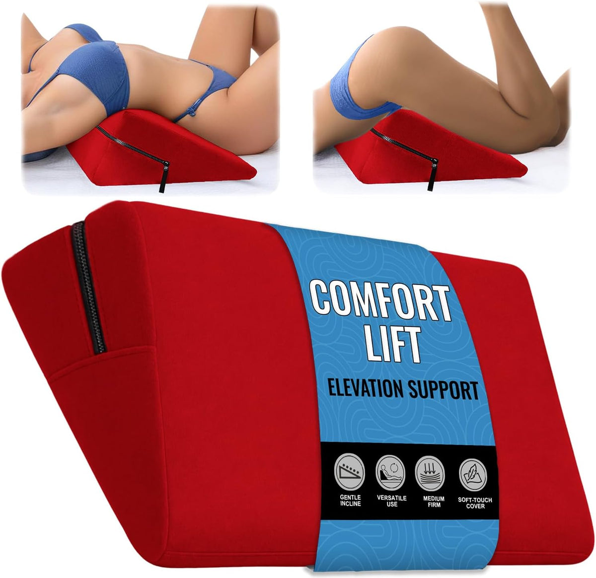 Sex Pillow Men Women Adult Sex Toys & Games Intimate Positioning Pillow in Bed, Seat, Sofa, Chair, Couples Sexual Wellness, Position Cushion Furniture for Bedroom Stuff (Grey, 24X14X7 In)