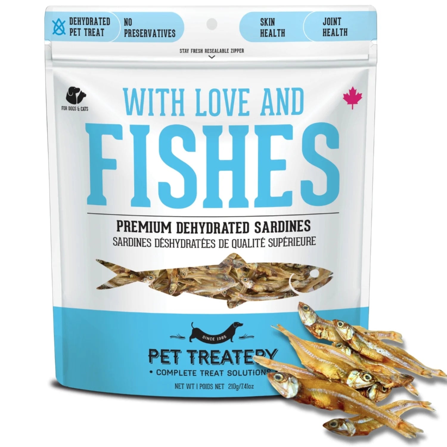 The Granville Island  Pure Proteins with Love and Fishes Sardine Treats for Dogs & Cats, 210 Gram