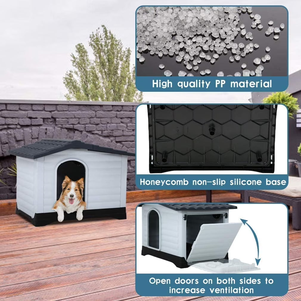 Dog House for Small, Medium and Large Dogs, Plastic, 26 Inch High