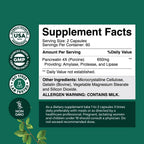 Pancreatin Digestive Enzymes Supplement for Gut and Digestive Health, 120 Capsules